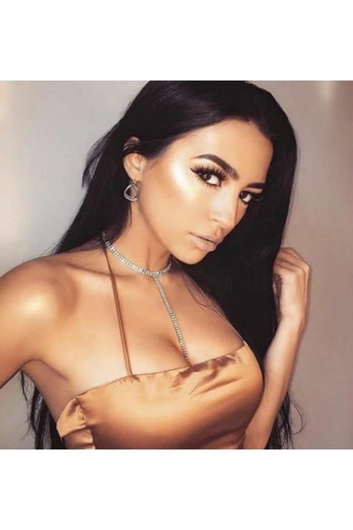 Gümüş Kaplama Su Yolu Kolye Taşlı Uzun Kolye Choker Kolye