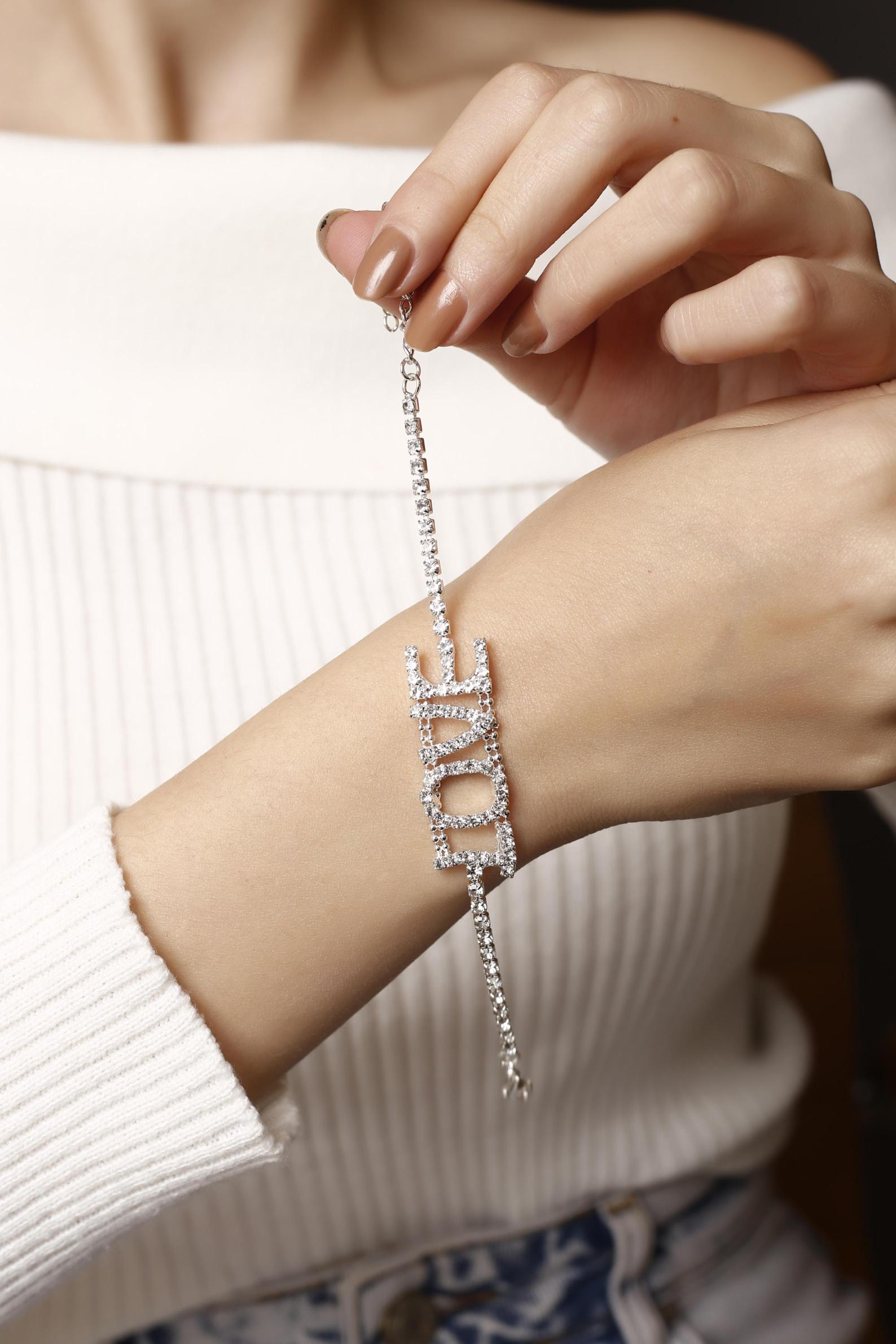 Love Su Yolu Bileklik Kristal Bileklik Taşlı Bileklik